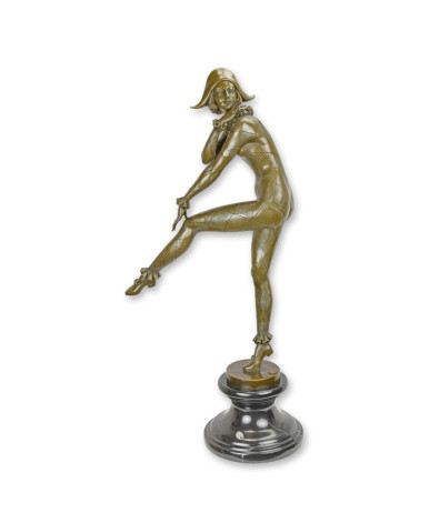 Bronzen harlekijnpaar beeld