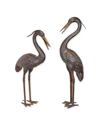 Bronzen reiger beeld type 1