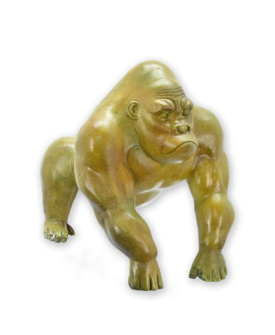 Bronzen beeld van gorilla