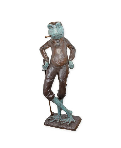 Bronzen golfende kikker beeld Bronzen golfende kikker beeld