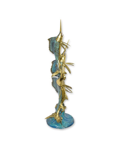 Bronzen marlin fontein beeld