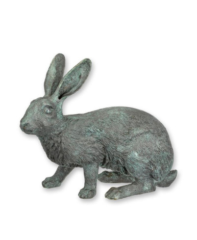 Bronzen konijnen beeld