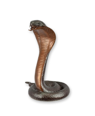 Bronzen cobra beeld - bruin