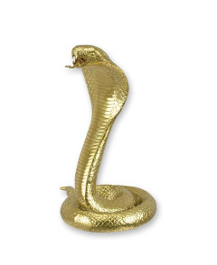 Bronzen cobra beeld - goudkleurig