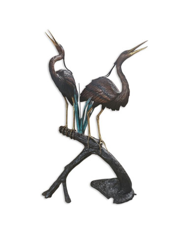 Bronzen beeld reiger fontein type 2