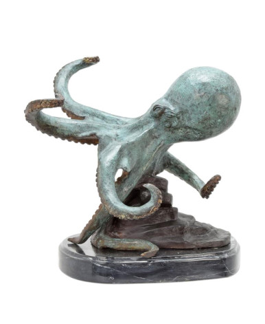 Bronzen beeld van een octopus