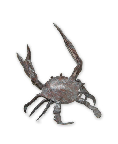 Bronzen beeld van een krab