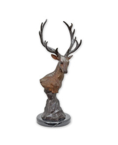 Bronzen hertenkop beeld