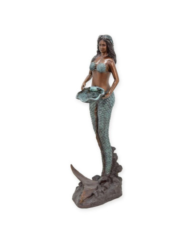 Bronzen zeemeermin fontein beeld Bronzen zeemeermin fontein beeld