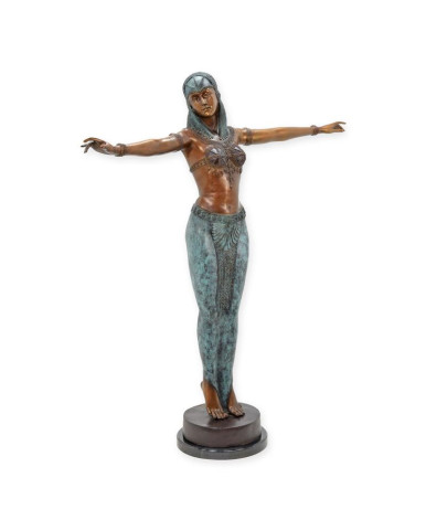 Bronzen egyptische danser beeld