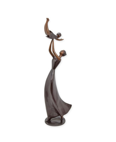 Bronzen beeld vrouw met kind Bronzen beeld vrouw met kind