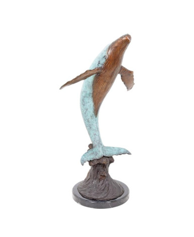 Bronzen beeld van een walvis