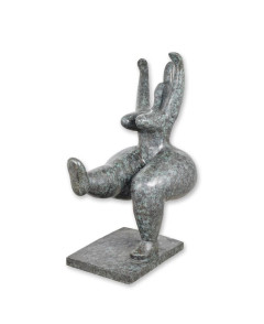 Modern bronzen beeld vrouwelijk naakt groen