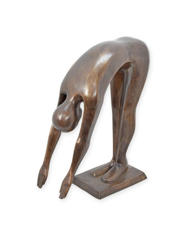 Bronzen beeld man in duikhouding Bronzen beeld man in duikhouding