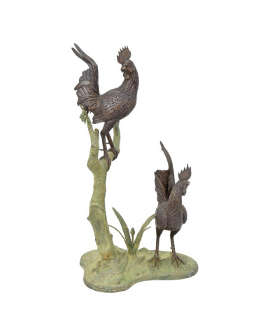 Bronzen haan fontein beeld Bronzen haan fontein beeld