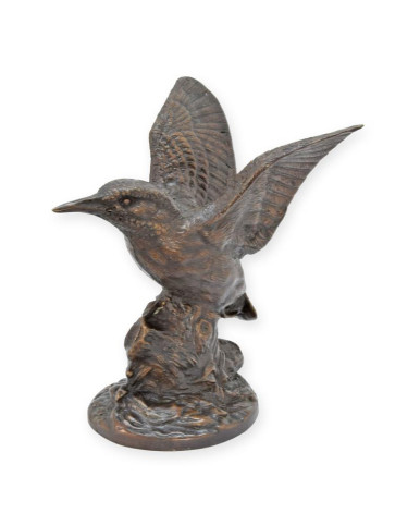 Bronzen beeld van een ijsvogel Bronzen beeld van een ijsvogel