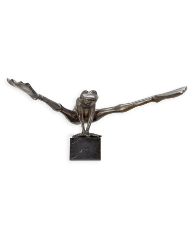 Bronzen beeld van een kikker