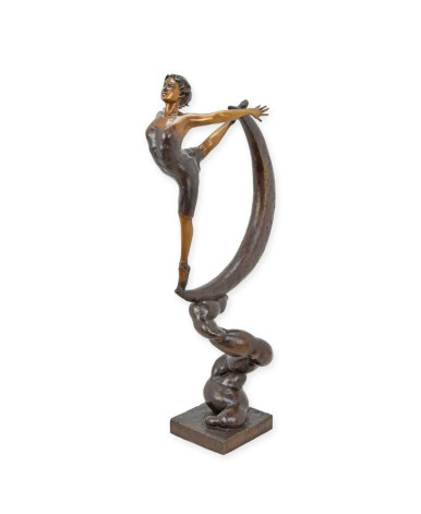 Bronzen beeld halve maan danseres Bronzen beeld halve maan danseres
