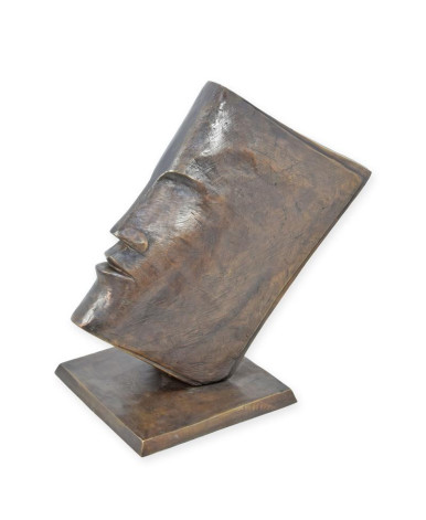 Abstract bronzen beeld boekgezicht