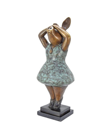Bronzen beeld ballerina biggetje
