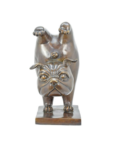 Bronzen bulldog gymnastiek beeld Bronzen bulldog gymnastiek beeld