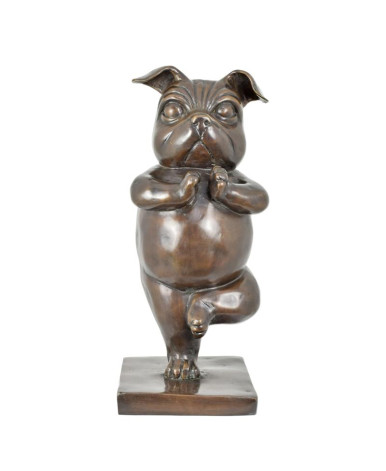 Bronzen bulldog yoga beeld Bronzen bulldog yoga beeld