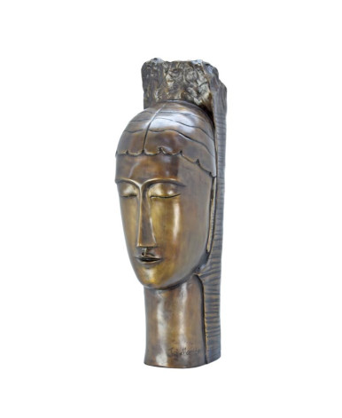 Modern bronzen beeld hoofd