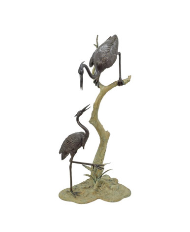 Bronzen reiger fontein beeld type 2