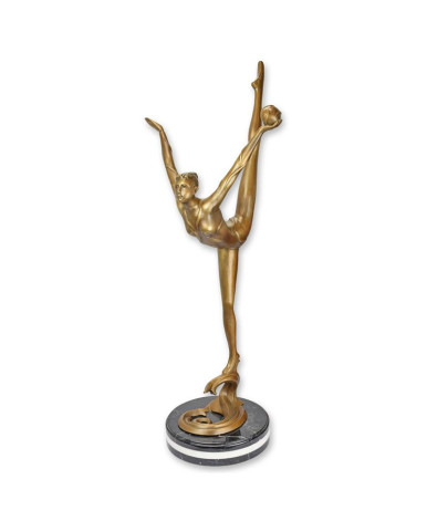 Bronzen beeld ballerina met bal