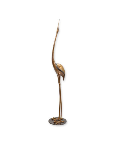 Bronzen staande kraanvogel beeld Bronzen staande kraanvogel beeld
