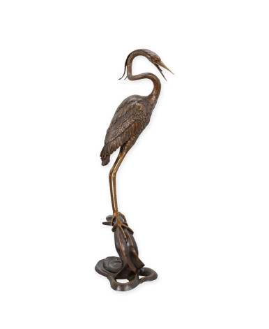 Bronzen reiger fontein type 2