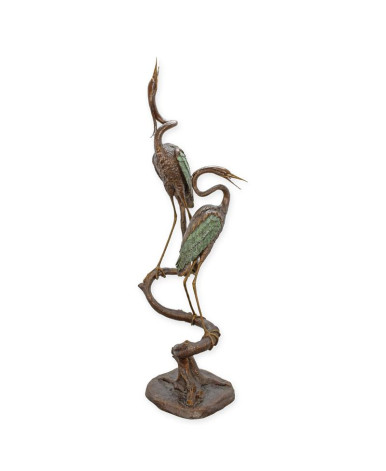 Bronzen twee reigers fontein Bronzen twee reigers fontein