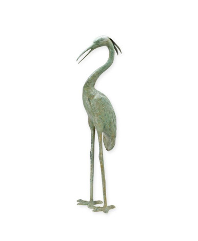 Bronzen reiger fontein type 3
