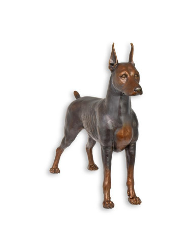 Bronzen doberman beeld
