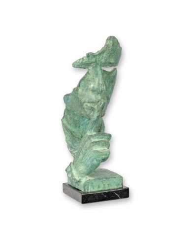 Bronzen beeld speak no evil groen