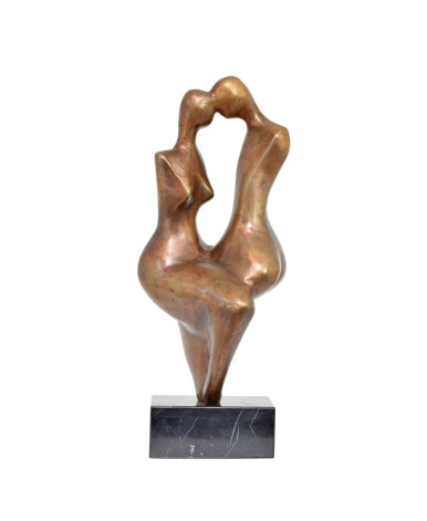 Abstract bronzen beeld van koppel