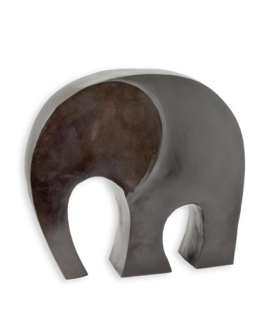 Modern bronzen beeld van een platte olifant