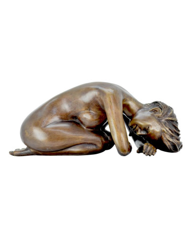 Bronzen beeld liggende vrouwelijke naaktfiguur type 2