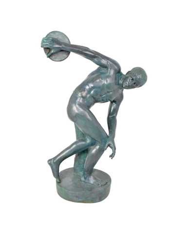 Bronzen discobolus beeld