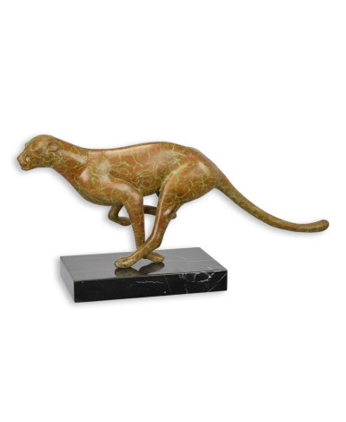 Bronzen rennende cougar beeld