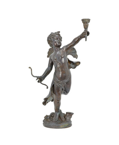 Bronzen cupido kaarsenhouder