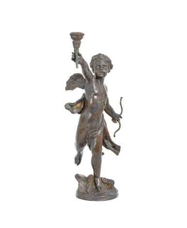 Bronzen cupido kandelaar