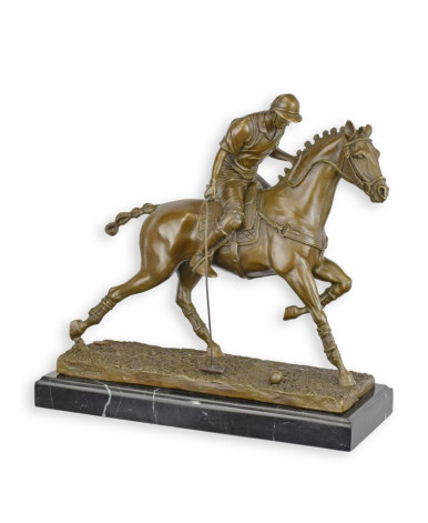 Bronzen beeld van een polospeler Bronzen beeld van een polospeler