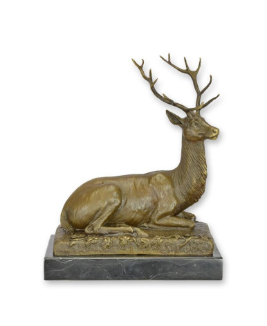 Bronzen liggend herten beeld type 1