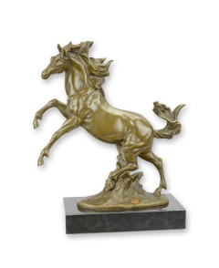 Bronzen steigerend paard beeld