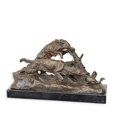 Bronzen beeld van een duckchase