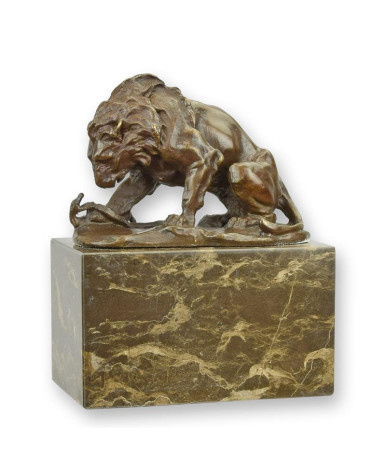 Bronzen beeld van een leeuw en slang type 4 Bronzen beeld van een leeuw en slang type 4