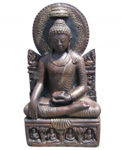 Boeddha op troon bronslook