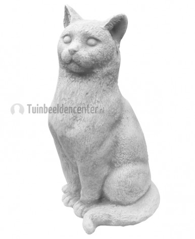 Betonnen Kattenbeeld zit