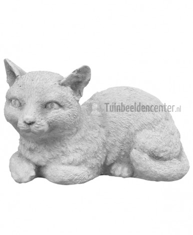 Liggend kattenbeeld beton